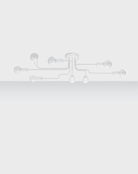 Lámpara de araña HECTOR 8 blanca + 8x bombilla LED E27 4000K Fría 7,5W 650lm