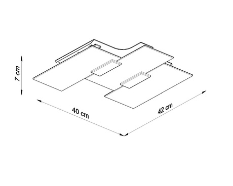 Plafond FABIANO + 3x Bombilla LED E27 3000K Cálida 7,5W 620lm