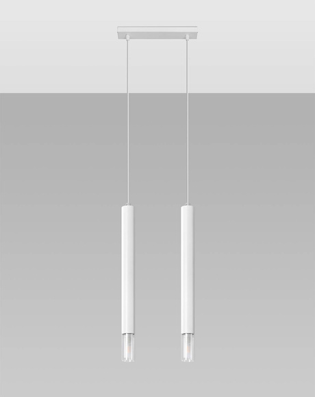 WEZYR 2 lámpara colgante blanca + 2x bombilla LED G9 4000K Fría 4,5W 530lm