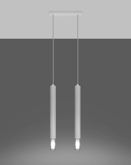 WEZYR 2 lámpara colgante blanca + 2x bombilla LED G9 4000K Fría 4,5W 530lm