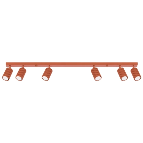 Lámpara de techo KARBON 6L rojo ocre
