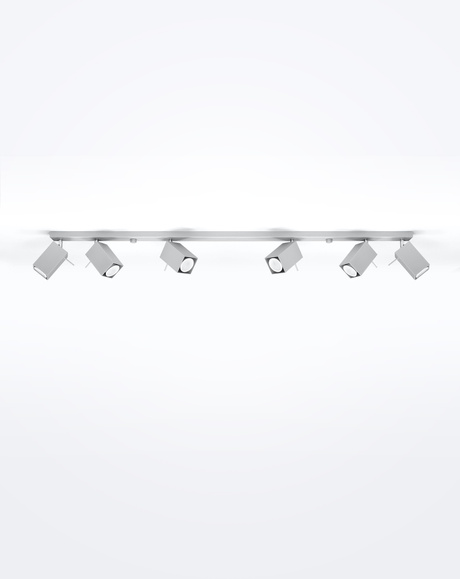 Plafond MERIDA 6L gris + 6x Bombilla LED GU-10 3000K Cálida 7W 620lm