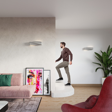 Aplique de cerámica SIGMA gris + 1x bombilla LED E27 4000K Fría 7,5W 650lm