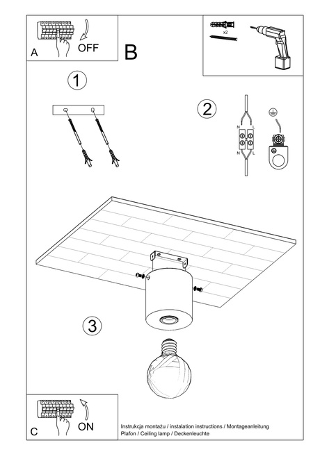 Plafond SALGADO madera natural +1x bombilla LED E27 4000K Fría 7,5W 650lm