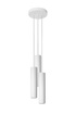LAGOS Lámpara colgante 3P blanca + 3 bombillas LED GU-10 4000K Fría 7W 630lm