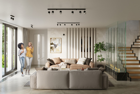 Plafond NERO 2 negro/cromo + 2x bombilla LED GU-10 4000K Fría 7W 630lm