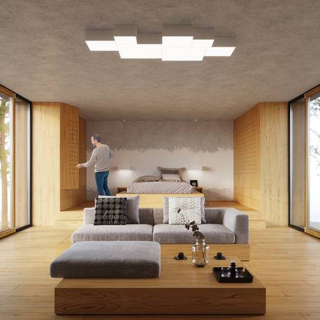 Plafón de techo HORUS 25 BLANCO + 1x bombilla LED E27 3000K Cálida 7,5W 620lm