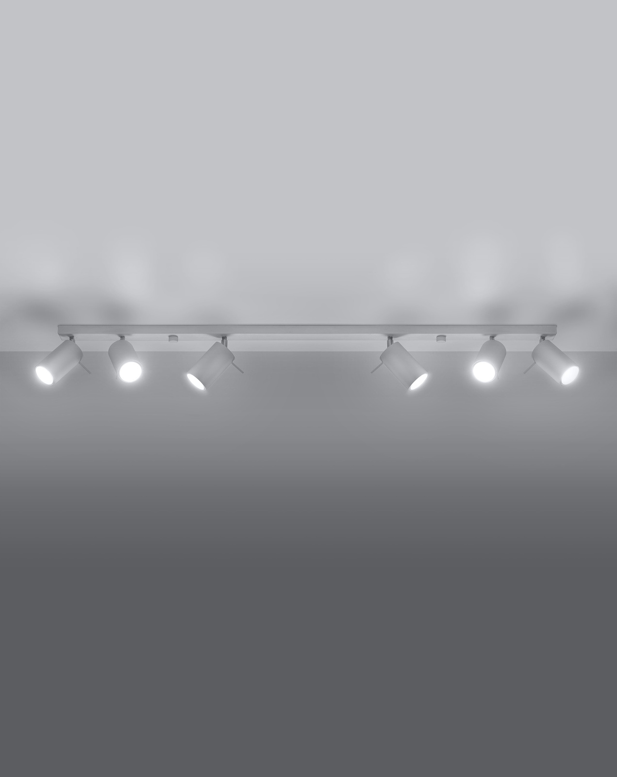 Plafond RING 6L blanco + 6x Bombilla LED GU-10 4000K Fría 7W 630lm