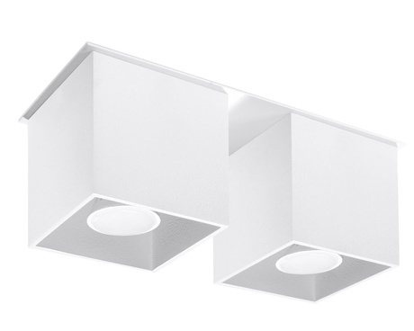 Plafond QUAD 2 blanco + 2x bombilla LED GU-10 4000K Fría 7W 630lm