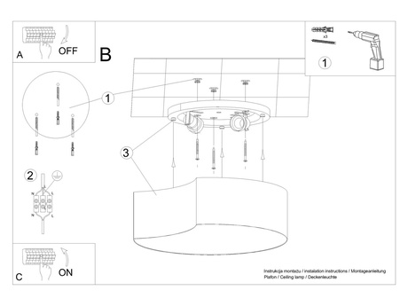 Plafond CIRCLE 1 blanco + 2x bombilla LED E27 3000K Cálido 7,5W 620lm