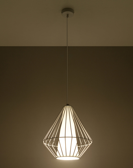 Lámpara colgante DEMI blanca + 1x bombilla LED E27 3000K Cálida 7,5W 620lm