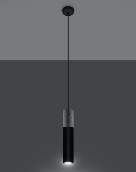 Lámpara colgante BORGIO 1 negra + 1x bombilla LED GU-10 3000K Cálida 7W 620lm