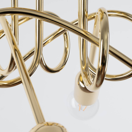 Lámpara de araña SUPEŁ 5 oro brillo + 5X bombilla LED E27 3000K 7W 760lm