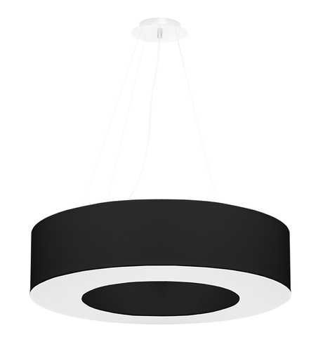 Lámpara SATURNO 70 negra + 6 bombillas LED E27 4000K Fría 7,5W 650lm