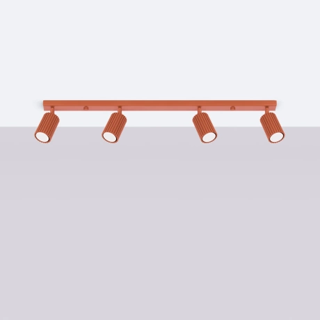 Lámpara de techo KARBON 4L rojo ocre