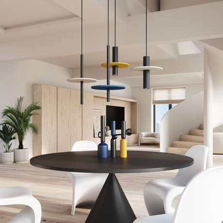 Lámpara colgante PELTA 1 negro/beige