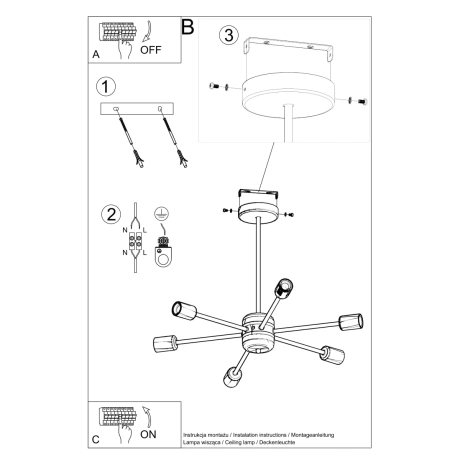 Araña LANGO 6 negra