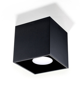 Plafond QUAD 1 negro + 1x bombilla LED GU-10 4000K Fría 7W 630lm