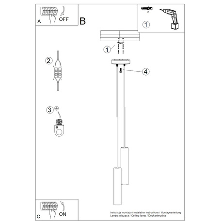 Lámpara colgante LAGOS 2P blanca
