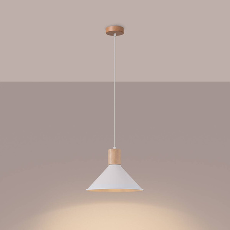 Lámpara colgante JAGA blanca + 1x bombilla LED E27 3000K Cálida 7,5W 620lm