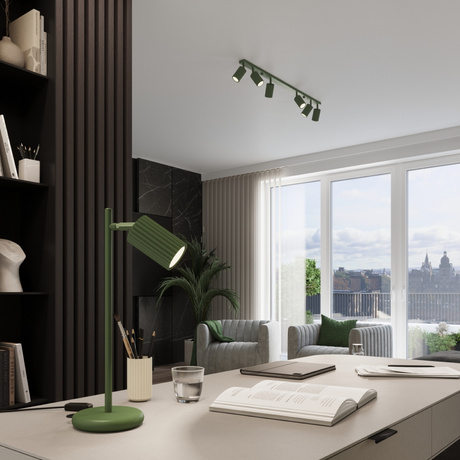 Lámpara colgante KARBON 3L verde oliva