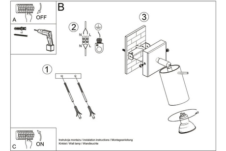 Aplique BERG madera natural + 1x bombilla LED GU-10 3000K Cálida 7W 620lm