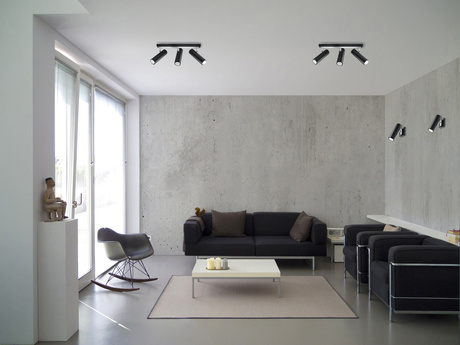 Aplique DIREZIONE negro + 1x bombilla LED GU-10 4000K Fría 7W 630lm