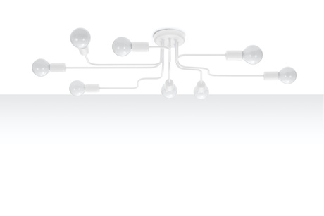 Lámpara de araña HECTOR 8 blanca + 8x bombilla LED E27 3000K Cálida 7,5W 620lm