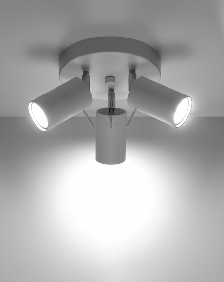 Plafond RING 3P blanco + 3x Bombilla LED GU-10 3000K Cálida 7W 620lm