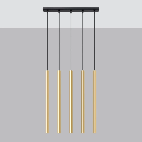 Lámpara colgante PASTELO 5L oro pulido