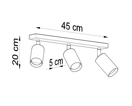 Plafond BERG 3 madera natural + 3x bombilla LED GU-10 4000K Fría 7W 630lm