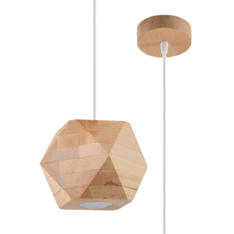 Lámpara colgante WOODY madera natural