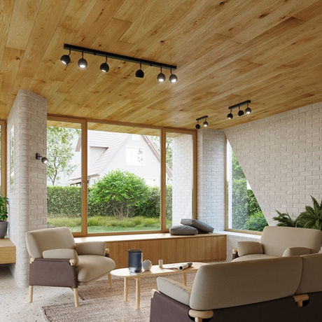 Plafond OCULARE 3 negro + 3x Bombilla LED GU-10 3000K Cálido 7W 620lm