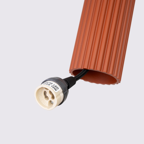 Lámpara colgante KARBON 3L rojo ocre