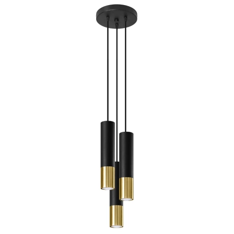 Lámpara colgante LOOPEZ 3P negro/dorado