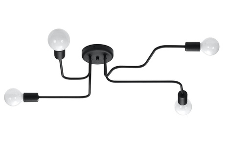 Lámpara de araña VECTOR 4 negra + 4x bombilla LED E27 3000K Cálida 7,5W 620lm