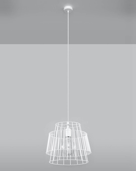 GATE lámpara colgante blanco + 1x bombilla LED E27 4000K Fría 7,5W 650lm