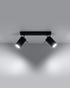 Plafond RING 2 negro + 2x bombilla LED GU-10 3000K Cálido 7W 620lm