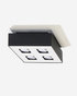 Plafond MONO 4 negro + 4x bombilla LED GU-10 3000K Cálido 7W 620lm