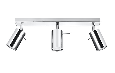 Plafond RING 3 cromado + 3x bombilla LED GU-10 4000K Fría 7W 630lm