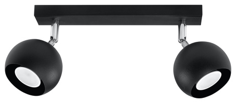 Plafond OCULARE 2 negro + 2x bombilla LED GU-10 4000K Fría 7W 630lm