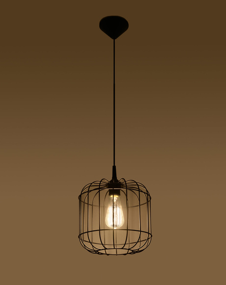 CELTA lámpara colgante negro + 1x bombilla LED E27 4000K Fría 7.5W 650lm