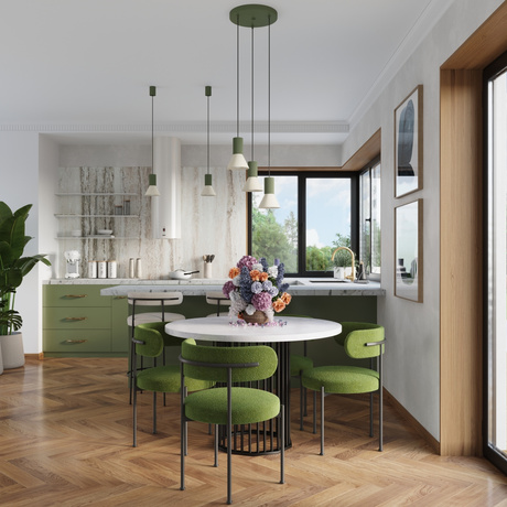 Lámpara colgante ESTRIA 1 beige/verde oliva