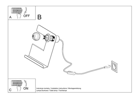 Lámpara de escritorio INCLINE blanca + 1x bombilla LED E27 3000K Cálida 7,5W 620lm