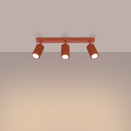 Lámpara de techo KARBON 3L rojo ocre