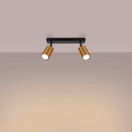 WINX 2 Plafón negro/cobre + 2x bombilla LED GU-10 3000K Cálido 7W 510lm