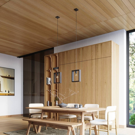 Lámpara colgante ARIES wengué + 1x bombilla LED E27 3000K Cálido 7,5W 620lm