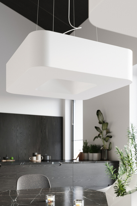 URANO 60 lámpara de araña blanco + 8x bombilla LED E27 4000K Fría 7,5W 650lm