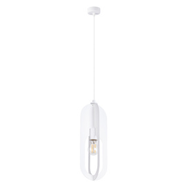 Lámpara colgante NICUS 1 blanco + 1x bombilla LED E27 3000K 7W 760lm