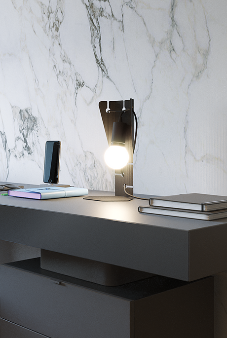 Lámpara de escritorio ARBY negra + 1x bombilla LED E27 4000K Fría 7,5W 650lm